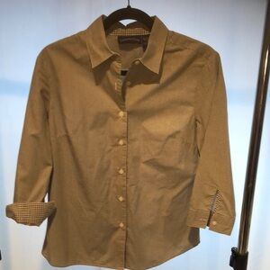 Classic tan gingham women’s shirt by Charter Club